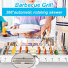 Auto Rotating Rotisserie Grill Rack Set Stainless Steel Kabob Grill 15 Skewers