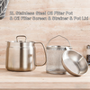 2L Stainless Steel Oil Filter Pot Deep Fryer Pot Oil Tank Kettle for Oil Storage