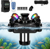 Stainless Steel Pond Fountain Aerator 4 RGB Lights Fountain Pump Pond Lake Pool
