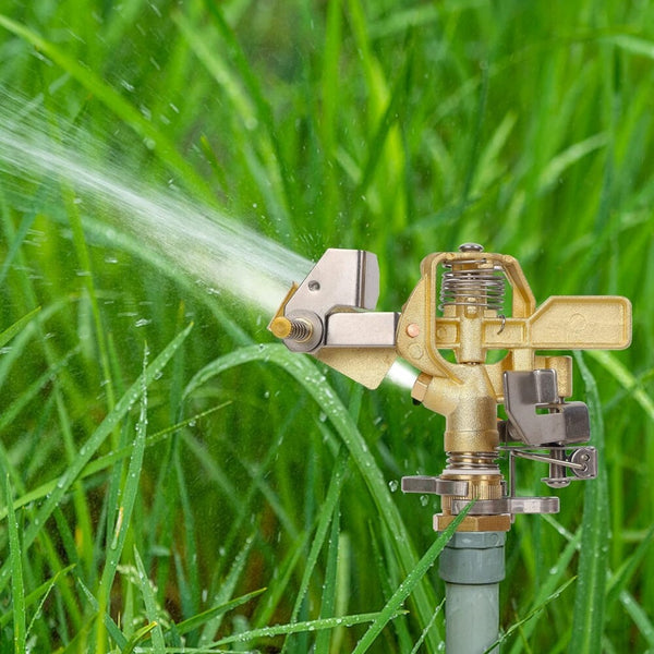 Heavy Duty Brass Impact Sprinkler Head with Nozzles 1/2" Lawn Garden Irrigation