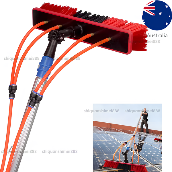 Solar Panel Cleaning Brush 7m Adjustable Water Fed Pole Outdoor Window Washing