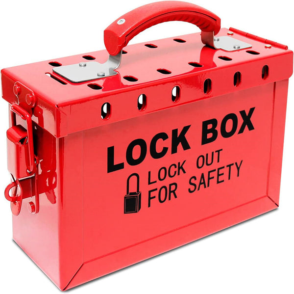 Padlock Group Lockbox Lockout Tagout Box Security 13 Guage with 5 Loto Locks AU