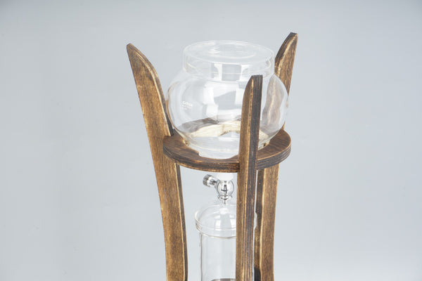 Ice Drip Glass Coffee Brew Pot Set Cold Brew Tower Coffee Maker Wooden 5-6 cup