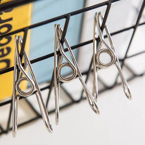 60pcs Stainless Steel Clothes Pegs Hanging Windproof Wire Clips Photos Clips AU