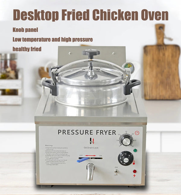 Constant Temp Food Oven Fryer Desktop Single Cylinder Electric Pressure Fryer