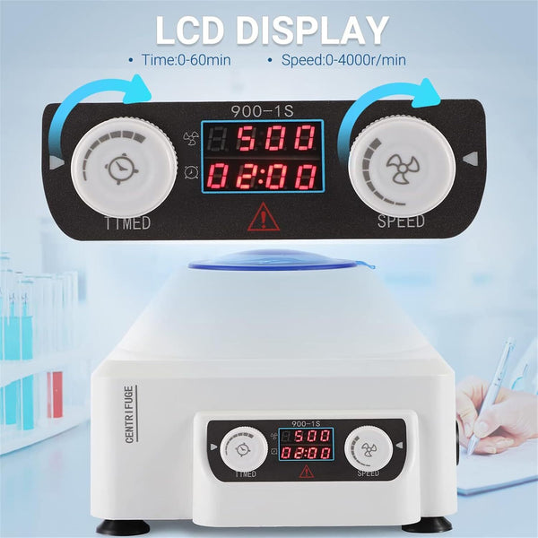 Lab PRP Benchtop Centrifuge LCD Digital Desktop Lab Centrifuge Timer 0-60Minutes