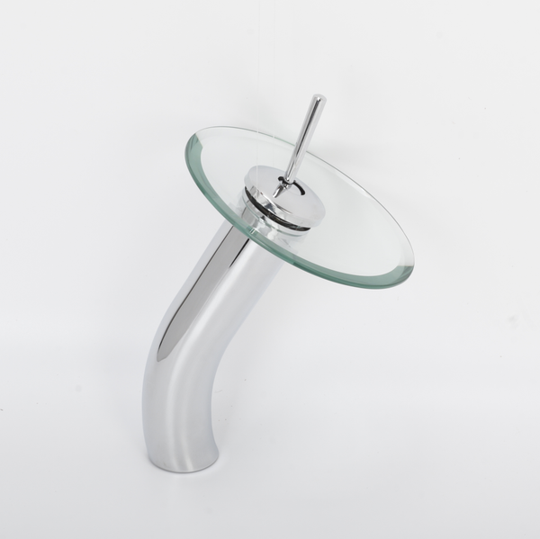 Basin Faucet Modern Round Waterfall Faucet Hot Cold Tall Bathroom Faucet WELS