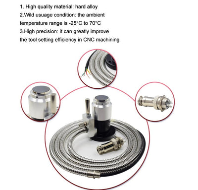 Automatic Tool Sensor Z Axis Probe Sensor 4 Wire CNC Router Milling Engraving