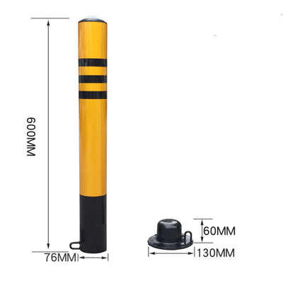 60cm Pipe Steel Yellow Safety Bollards Parking Barrier Post with BoltAU