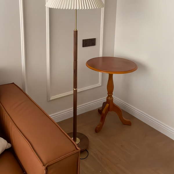 Wooden Side Table Round End 50cm Bedside Table Vintage Coffee Table Nightstand