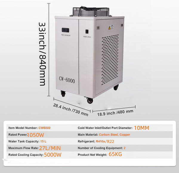 15L Industrial Water Chiller 2HP Water Cooling System for CO2 Laser Engraving AU