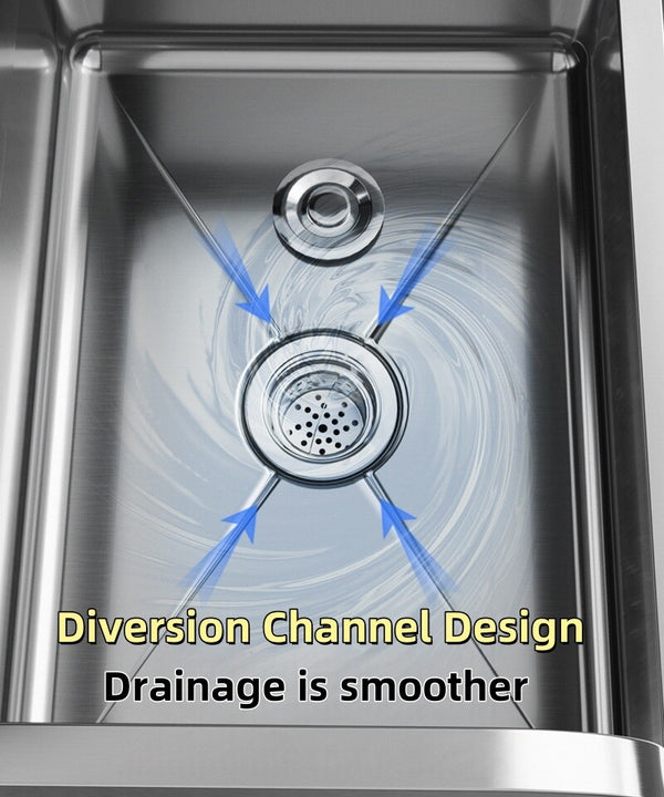 Commercial Mop Sink Stainless Steel Utility Sink Floor Mounted 45*41*55cm w/Leg