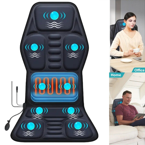 Massage Seat Cushion with Heating Lumbar Support 9 Massage Modes Fatigue Relief