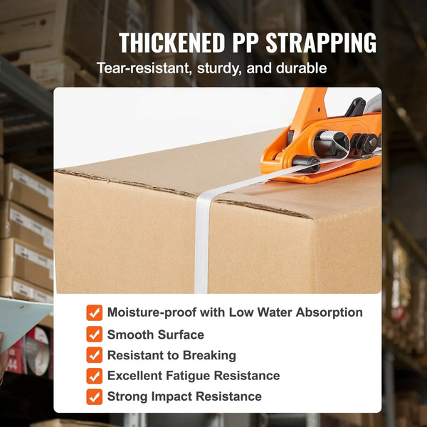 Packaging Strapping Kit Banding Strapping Kit w/ 1200m PET Band 1000x Metal Seal