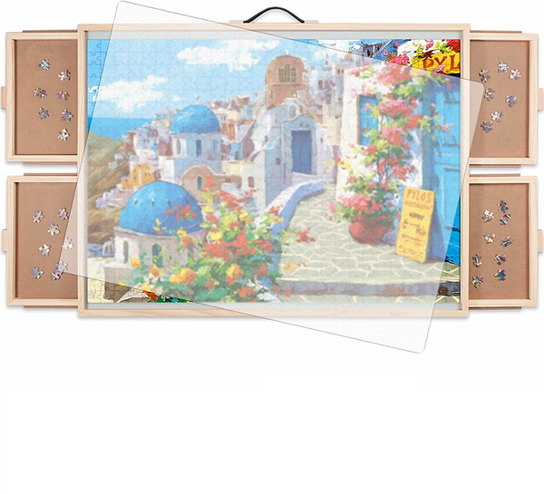 1500PCS Tilting Puzzle Board with 4 Drawers Cover Adjustable Jigsaw Puzzle Table