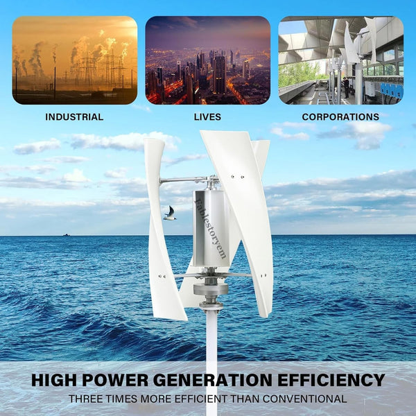 3KW 24V Vertical Axis Wind Turbine Generator Wind Turbine Intelligent Controller
