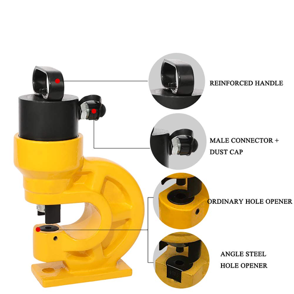 Hydraulic Hole Puncher w/ 4 Dies for Iron Plate Copper Aluminum Stainless Steel