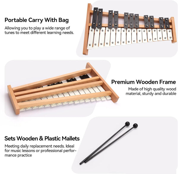 27 Note Percussion Instrument with Metal Keys Music Instrument Christmas Gift