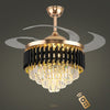 Crystal Chandelier with Fan Remote Control Dimmable 6-Speed 42" Ceiling Fan Lamp