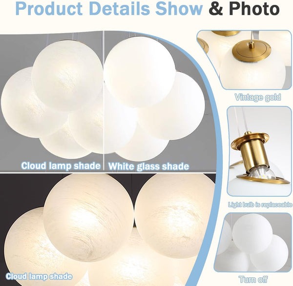 Modern Bubble Chandelier Lighting 13Light Glass Globe Pendant Hanging Light Lamp