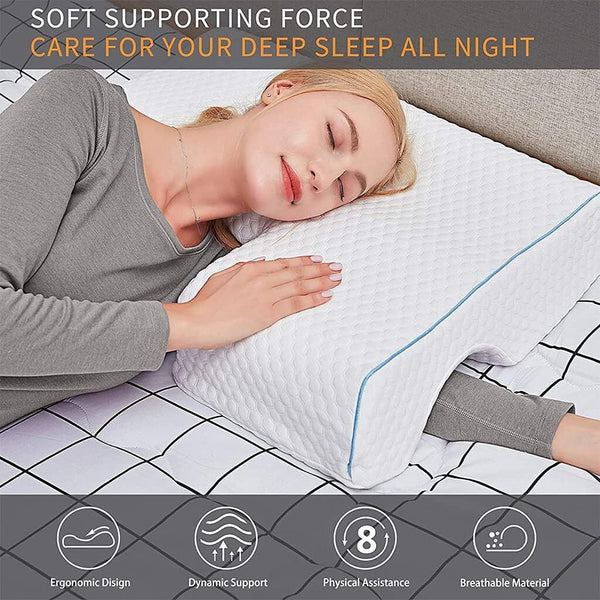 Cuddle Pillow for Individual/Couple Side Sleepers Ergonomic Pillow with Arm Hole