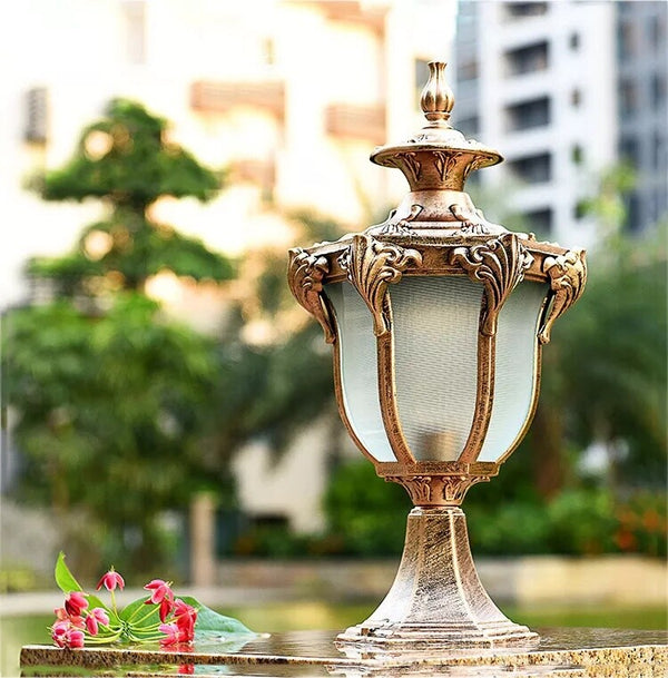 Modern Pillar Light Outdoor Garden Gate Post Lamp Yard Glass Lantern Lighting AU