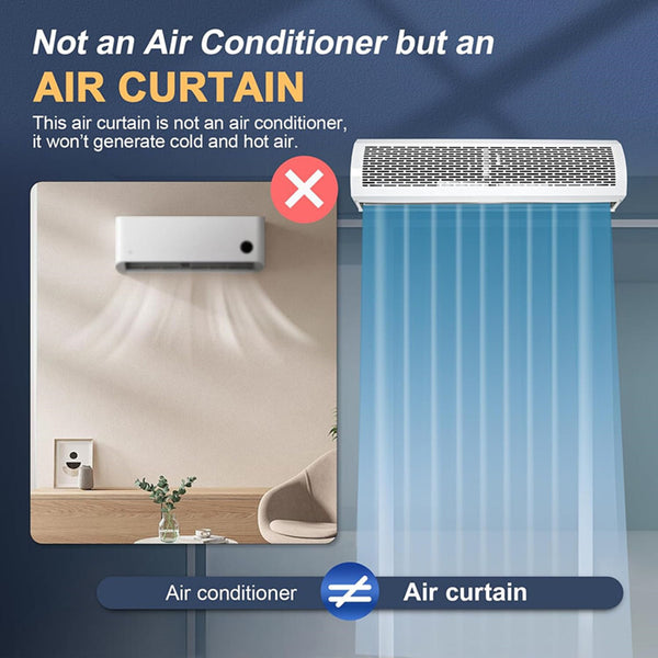 1000mm Air Curtain Fan Wall-Mounted Commercial Air Door For Dust Insect Control