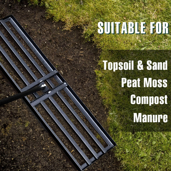 Lawn Leveling Rake Level Yard Tool for Grass Professional Grade Soil Leveler
