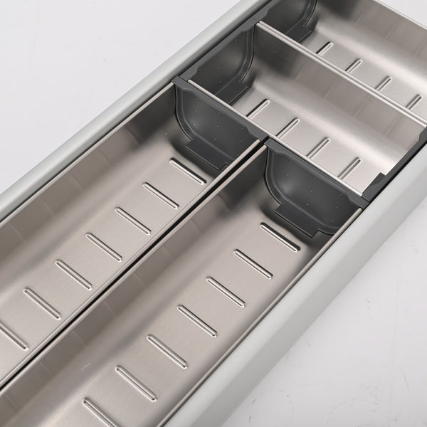 Drawer Organiser Stainless Steel Kitchen Cabinet Cutlery Utensil Holder Tray