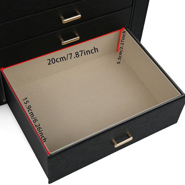 Large Jewelry Box Organizer Leather Jewelry Storage Case Earring Bracelet Holder