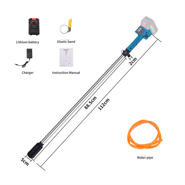 Cordless Stick Water Transfer Pump w/ Built-In Battery 3 Gear Adjustment 50L/min