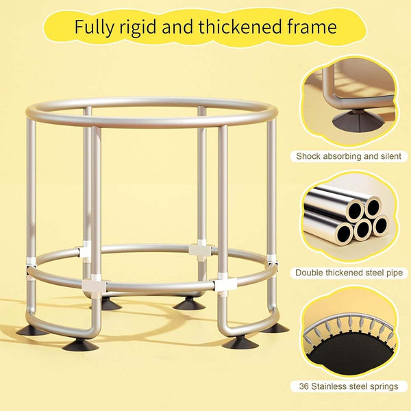 60" Kids Trampoline Adjustable Toddler Trampoline With Protection Net And Toys
