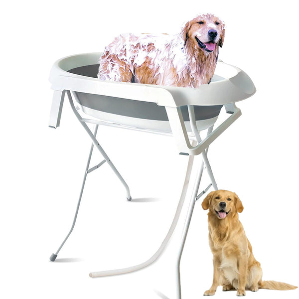 2 in 1 Dog Bathtub Pet Washing Station Portable Tub for Shower and Grooming