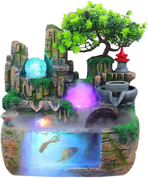 Calming Fountain Water Feature Ornament Fish Tank Outdoor Indoor Home Decor Gift