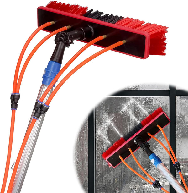 Solar Panel Cleaning Kit 12m Water Fed Poles 55cm Brush Head Window Roof Cleaner