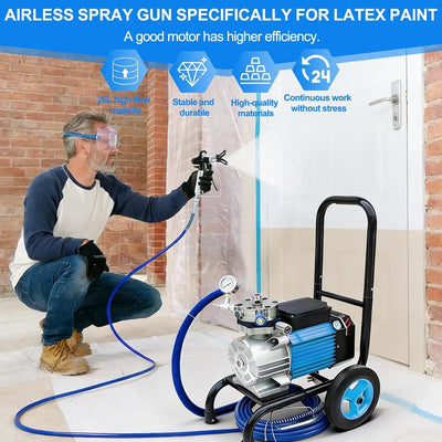 6KW Airless Paint Sprayer 16L/Min Electric Painting Spray Machine Deck Spraying