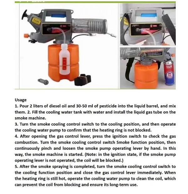 Industrial Insect Mosquito Bug Butane Fogger Sprayer Agricultural Orchard