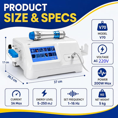 Shockwave Therapy Machine ESWT Shock Wave Therapy Device with 10 Heads&12 Modes