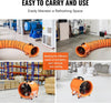 12'' Pipe Axial Fan Portable w/ 5m Hose&Handle Exhaust Fan for Spray Booth Paint