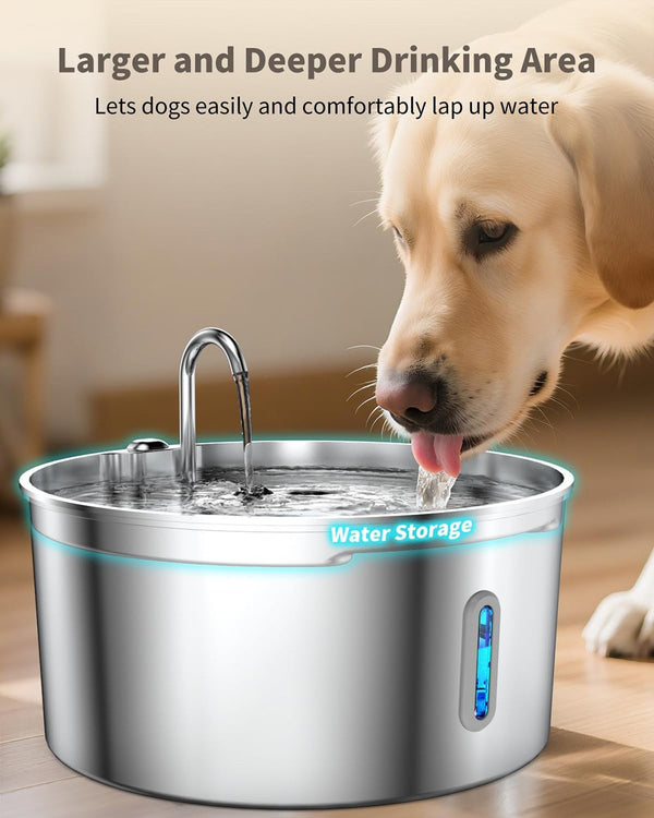 Dog Water Fountain Stainless Steel 7L/236oz Automatic Drinking Dispenser Bowl