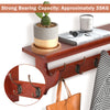5 Hooks Wall Mounted Coat Rack Wooden Vintage Entryway Hat Clothes Organizer