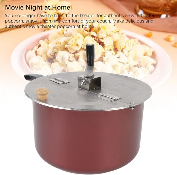 Stainless Steel Popcorn Popper Hand Operated Popcorn Maker Machine for Gas Stove