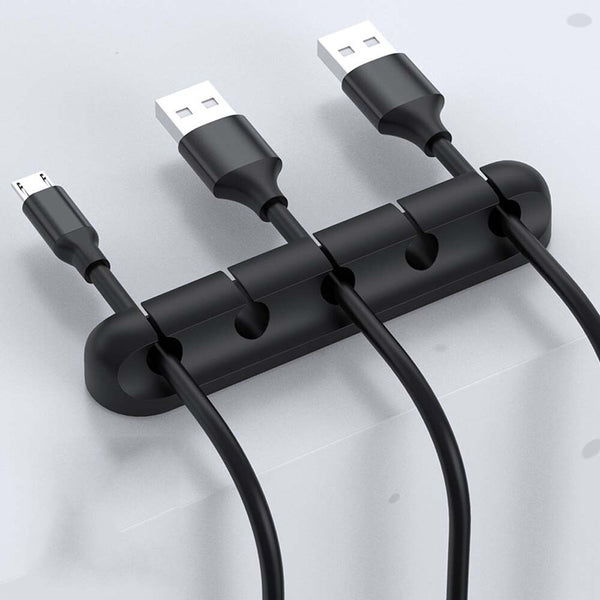 5 Clips USB Charge Cable Holder Desk Cable Clips Organizer Cord Management