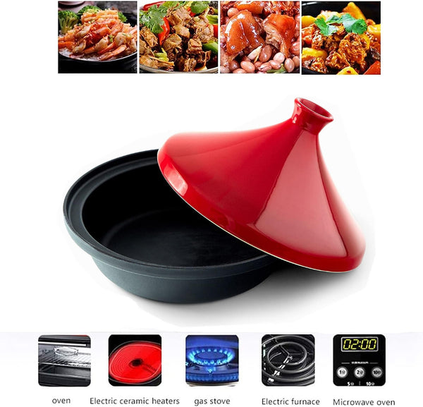 Kitchen Ceramic Tagine Household Red Tagine Pots Ceramic Cookware Soup Pot AU