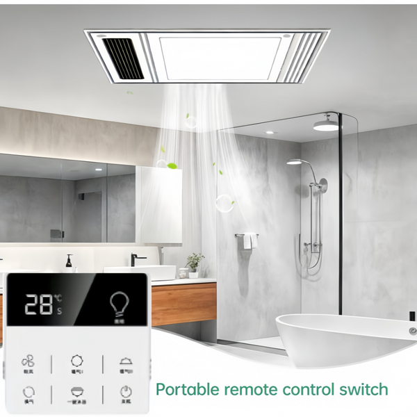 4-In-1 Bathroom Ceiling Heater with Cooling Fan Exhaust LED Light Romate Control
