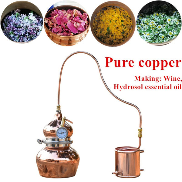 Copper Still Moonshine Distiller Essential Oil Extraction 5L Alcohol Distiller