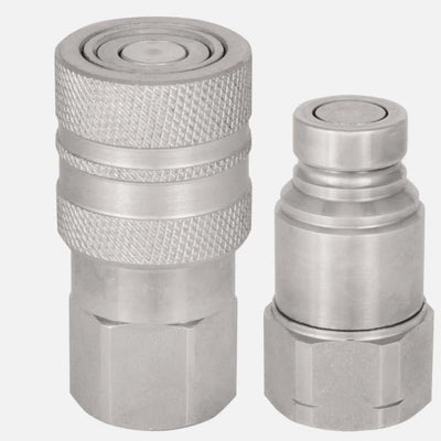 1/2" BSP Flat Face Hydraulic Couplers Skid Steer Bobcat Quick Connect Fittings