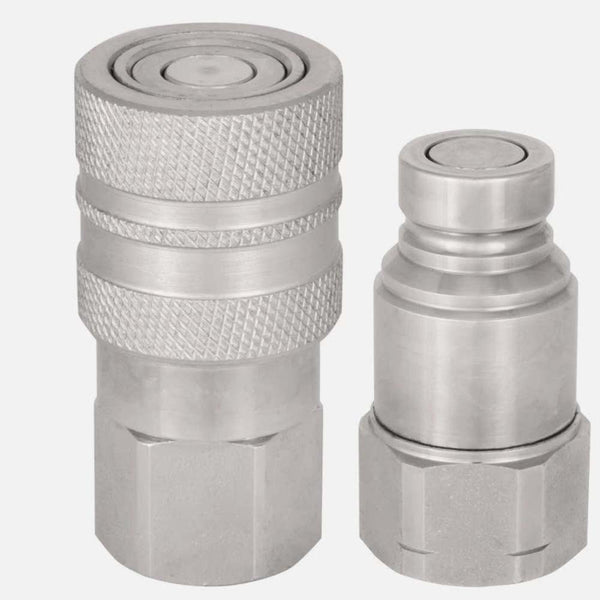 1/2" BSP Flat Face Hydraulic Couplers Skid Steer Bobcat Quick Connect Fittings