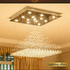 Square Chandelier Lamp Luxury Crystal LED Pendant Light Living Room Easy install