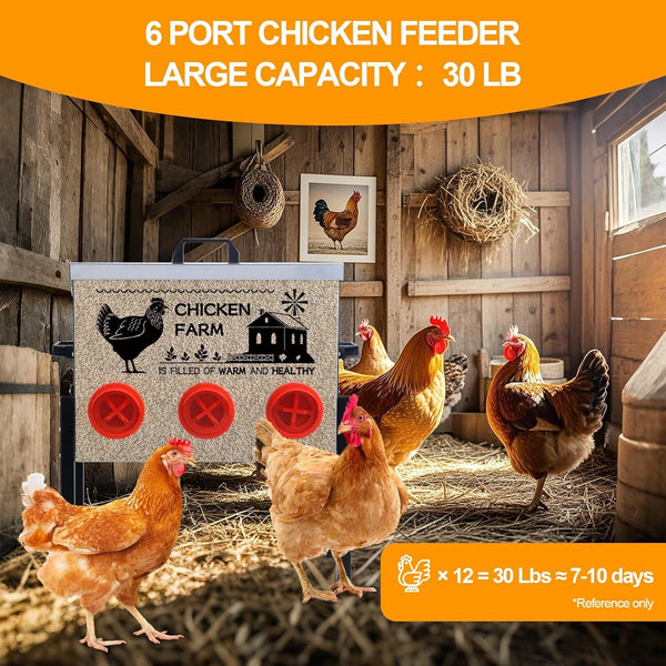 Automatic Poultry Feeder Box 30 lbs Turkeys Chicken Feeder Box Weatherproof